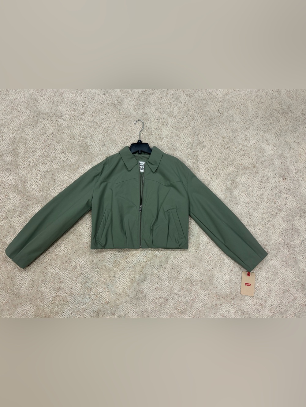 Levi Strauss & co Olive Green Cropped Zip-Front Jacket size small NWT